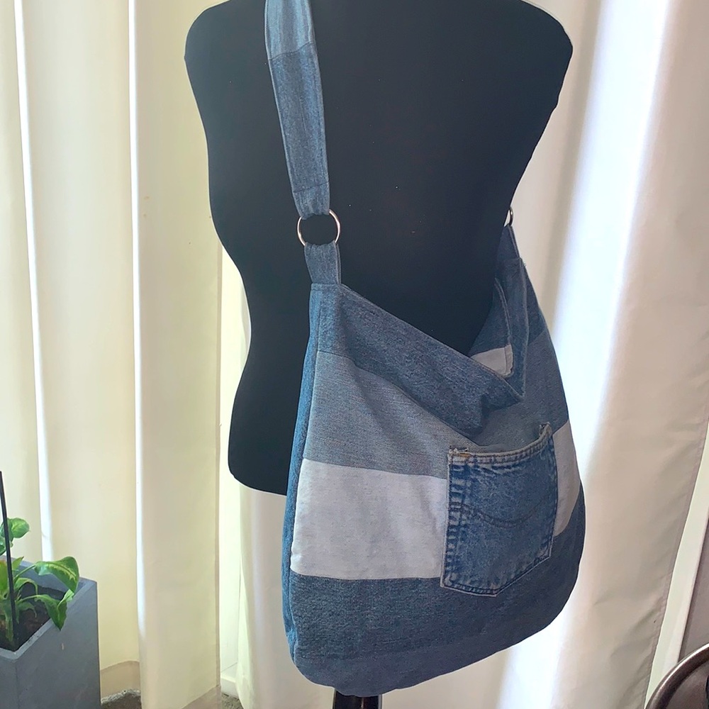 Large Patchwork Denim Tote